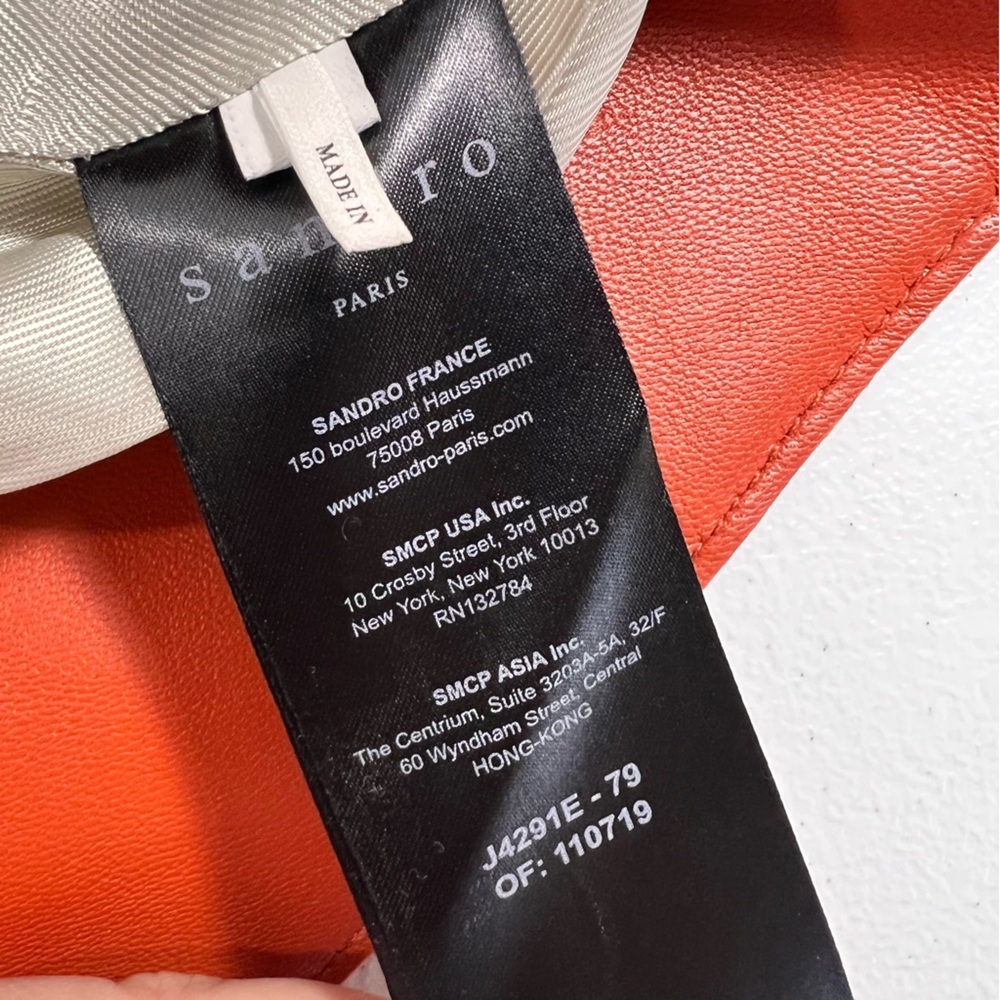 Sandro Aubin Seamed Leather Mini Skirt In Caramel - Picture 9 of 16